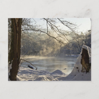 Mist and ice at Calver Weir Postcard