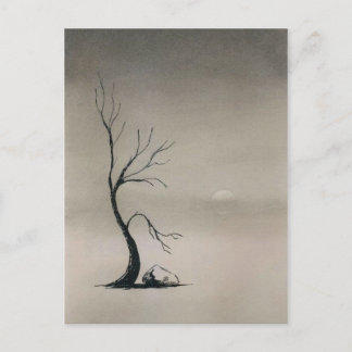 mist covered fields postcard