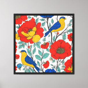 MIST Layering Accent - Folk Flora Scroll Canvas Print