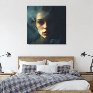 “Mist of Melinoë” – A Spectral Portrait Canvas Print