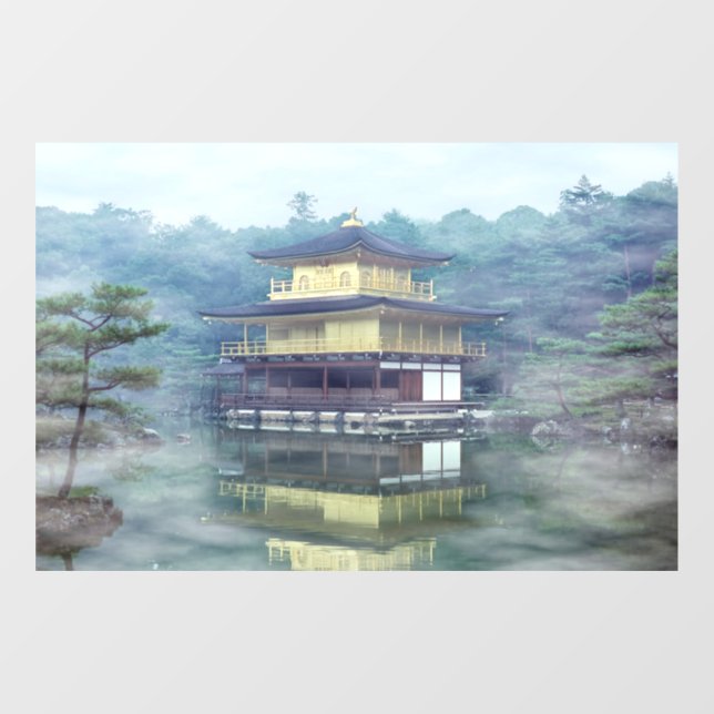 Mist on the Golden Pavilion - Kyoto, Japan, Asia Window Cling (Sheet)