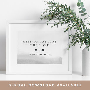 Mist Wedding Hashtag Sign