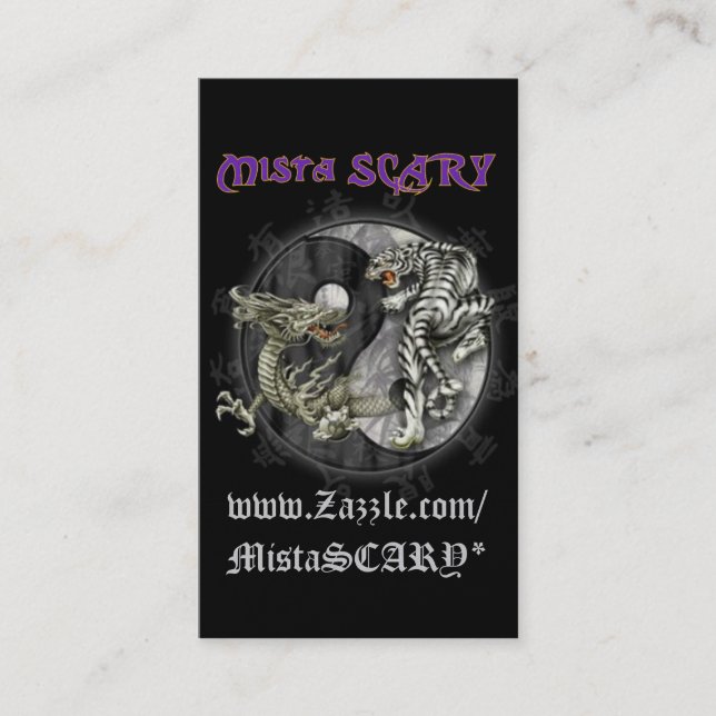 Mista SCARY Dragon Tiger Yin- Yang... - Customized Business Card (Front)