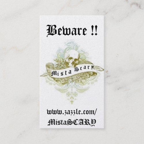 Mista SCARY Skull Banner Profile Business Card