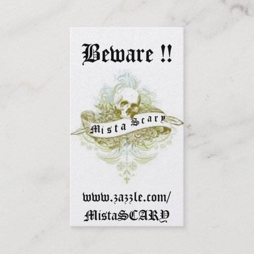 Customizable Mista SCARY Skull Banner Profile Business Card