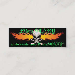 Mista SCARY Skull & Flames Profile Business Card