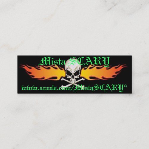 Mista SCARY Skull &amp; Flames Profile Business Card