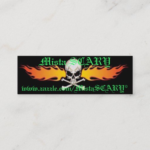 Customizable Mista SCARY Skull &amp; Flames Profile Business Card