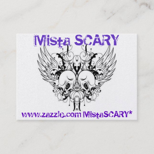 Mista SCARY Winged Skull 2-sided Profile Card (Front)