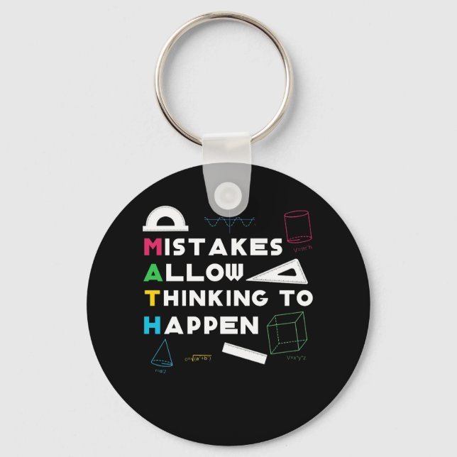 Mistake Allow Thinking Happen Math Lover Keychain (Front)