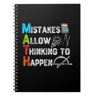 Mistakes Allow Thinking To Happen - Funny Math Notebook