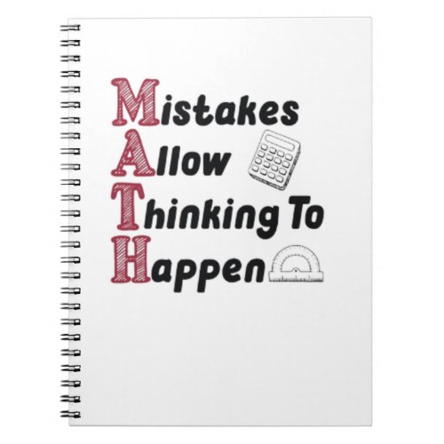 Mistakes Allow Thinking to Happen Funny Math Teach Notebook
