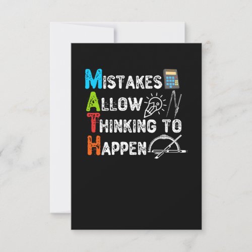 Mistakes Allow Thinking To Happen _ Funny Math Thank You Card
