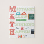 Mistakes Allow Thinking To Happen Math Teacher Jigsaw Puzzle<br><div class="desc">This design is the perfect gift for you or someone who is a maths teacher and loves to teach mathematics.</div>