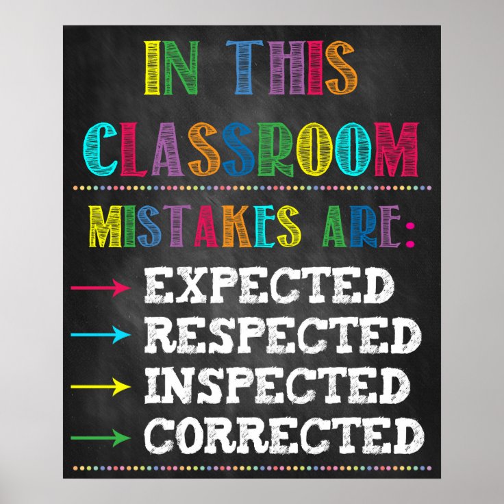 Mistakes Classroom Printable Poster | Zazzle