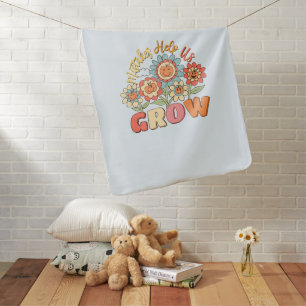 Mistakes Help Us Grow Playful Floral Motivation Baby Blanket