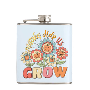 Mistakes Help Us Grow Playful Floral Motivation Flask