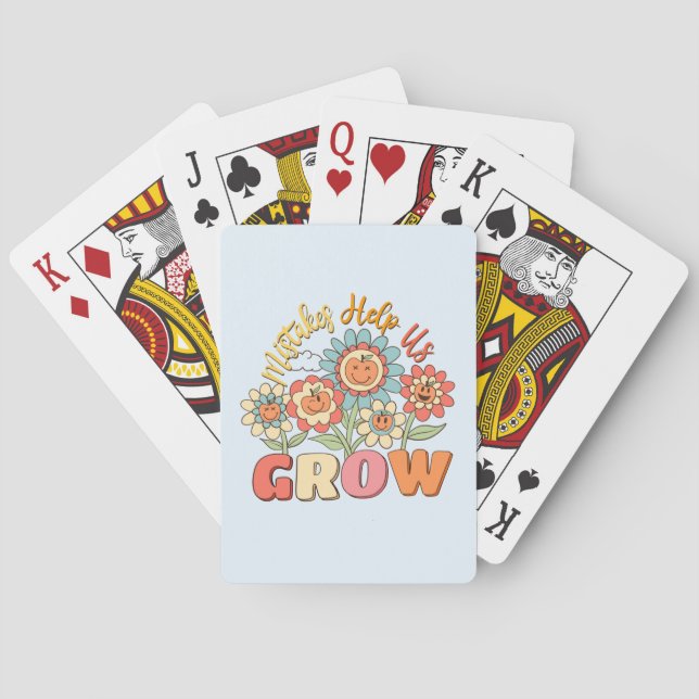 Mistakes Help Us Grow | Playful Floral Motivation Poker Cards (Back)