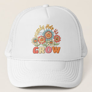 Mistakes Help Us Grow –Playful Floral Motivational Trucker Hat