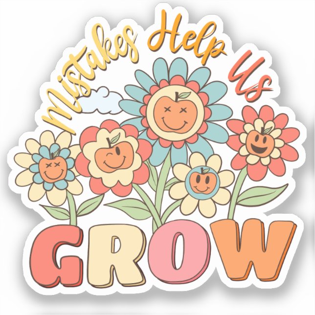 Mistakes Help Us Grow Sticker (Front)