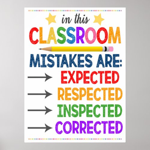 Mistakes Mean You Are Trying Classroom Poster