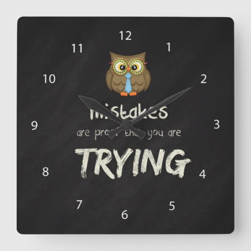 Mistakes Square Wall Clock