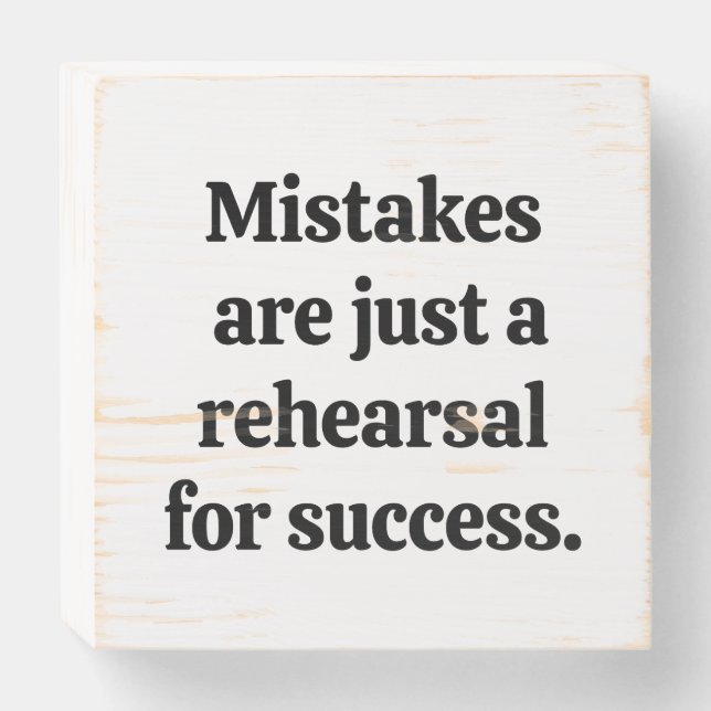 Mistakes Wood Box Sign (Front Horizontal)