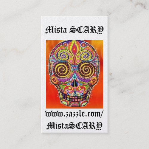 MistaSCARY Happy Sugar Skull Profile Business Card