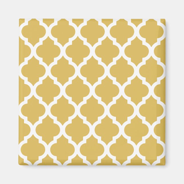 Misted Yellow Moroccan Tile Trellis Magnet (Front)