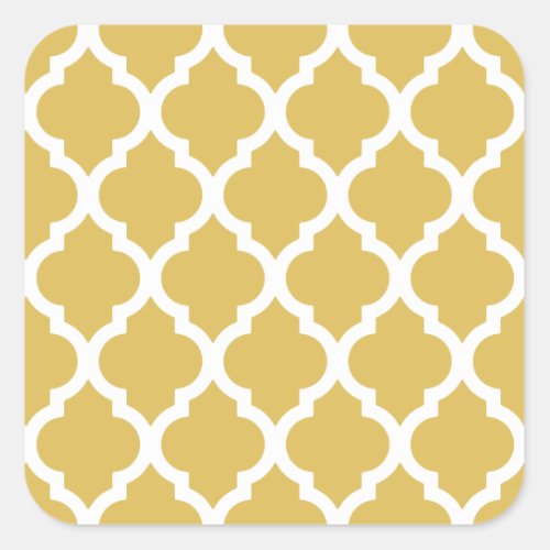 Misted Yellow Moroccan Tile Trellis Square Sticker