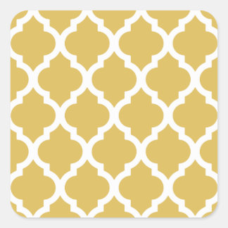Misted Yellow Moroccan Tile Trellis Square Sticker