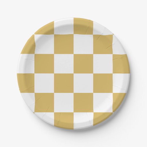 Misted YellowWhite Checkered Paper Plates