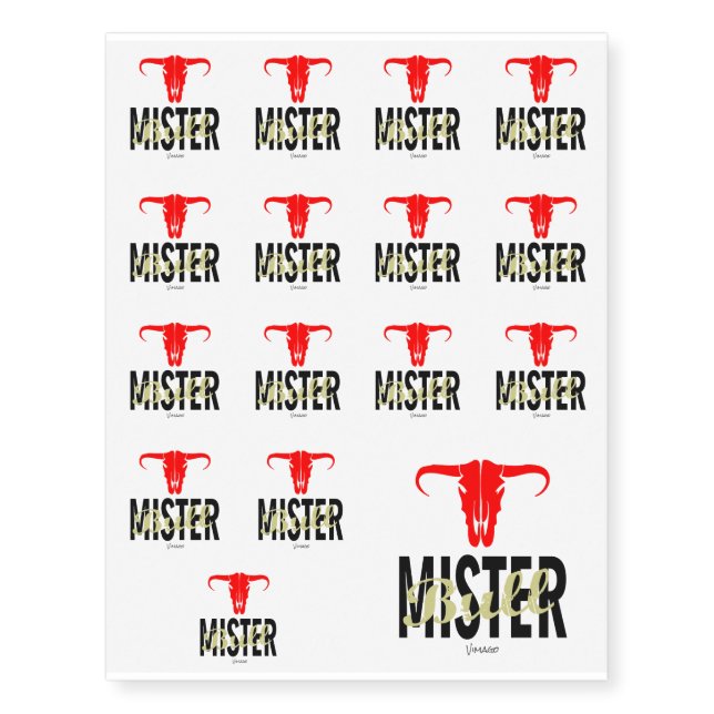 Mister Bull by VIMAGO Temporary Tattoos (Front)