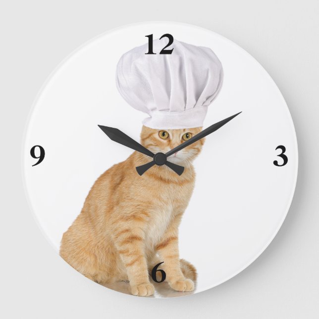 Mister Cat Chef To You Large Clock (Front)