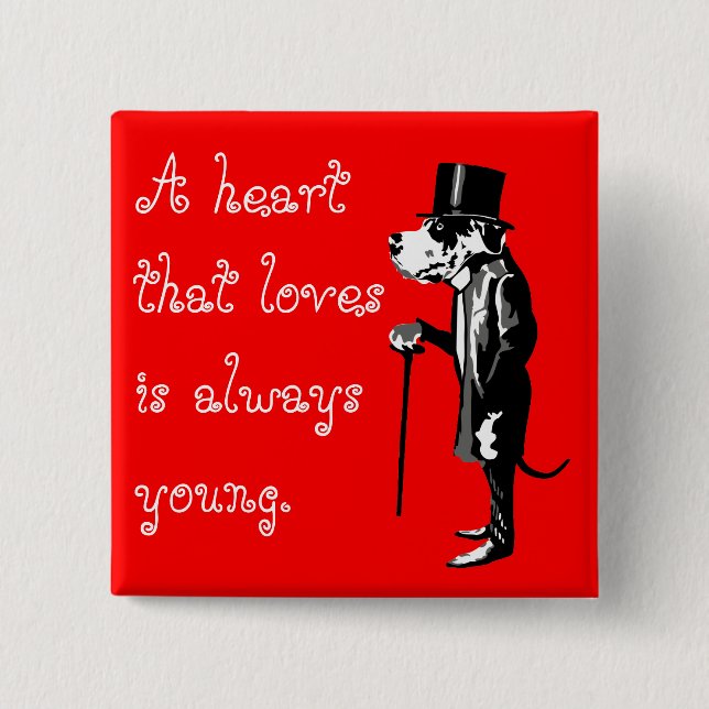 Mister Great Dane, the wise dog Button (Front)