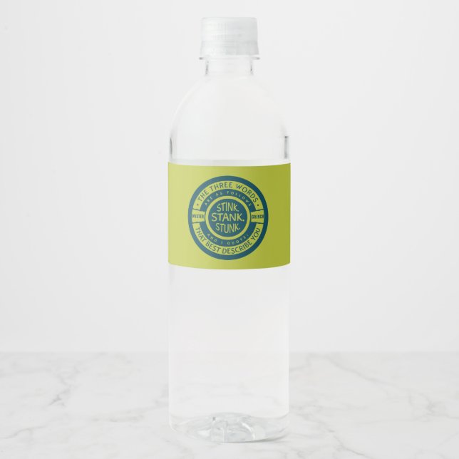 Mister Grinch | Stink Stank Stunk Quote Water Bottle Label (Front)