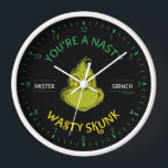 Mister Grinch | You're a Nasty Wasty Skunk Clock<br><div class="desc">The holidays will not be complete without The Grinch!  HOW THE GRINCH STOLE CHRISTMAS is a classic story of a town called Who-ville and how the Christmas spirit can melt even the coldest of hearts.</div>