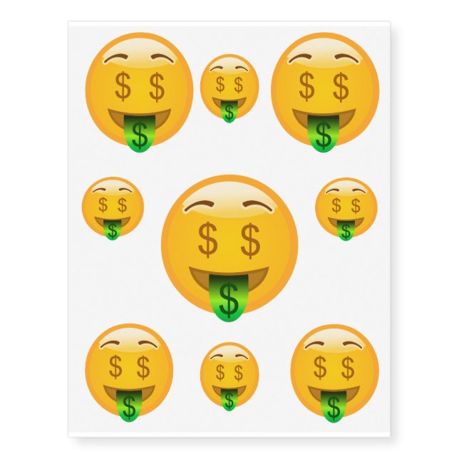 Mister Money Emoji Temporary Tattoos (Front)