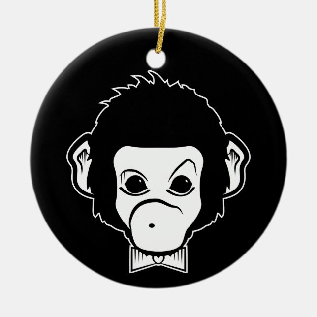 mister monkey ceramic ornament (Front)