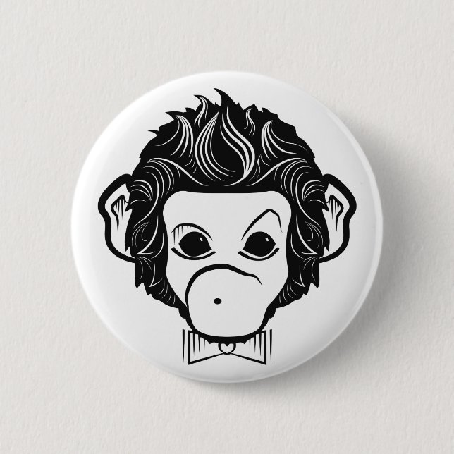 mister monkey pinback button (Front)