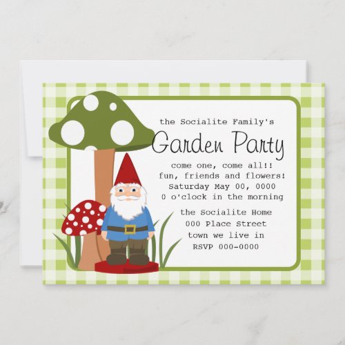 Mister Mushroom Garden Gnome Invite