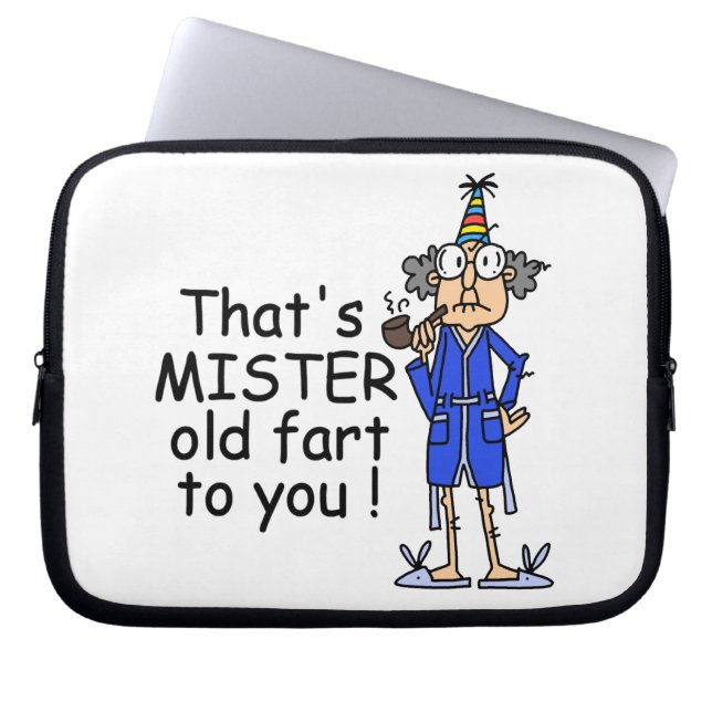 Mister Old Fart Birthday Humor Laptop Sleeve (Front)