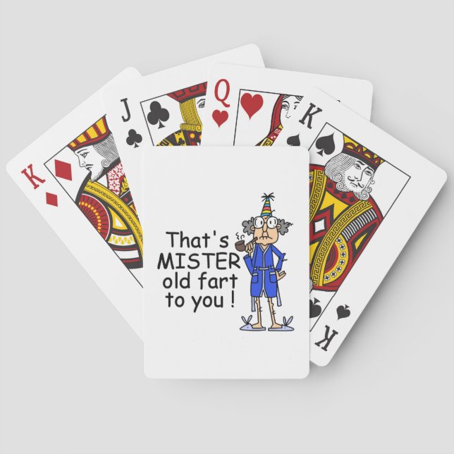 Mister Old Fart Birthday Humor Poker Cards (Back)