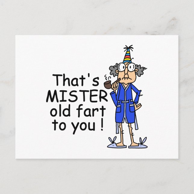 Mister Old Fart Birthday Humor Postcard (Front)