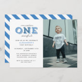 Mister Onederful 1st Birthday Photo Invitation (Front/Back)