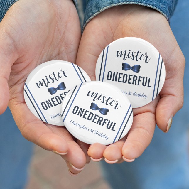Mister Onederful Bow Tie 1st Birthday Button (Creator Uploaded)