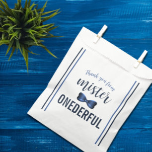 Mister Onederful Bow Tie 1st Birthday Favor Bag