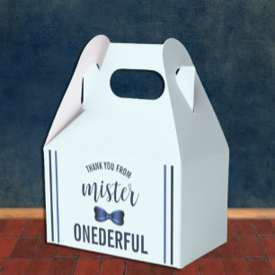 Mister Onederful Bow Tie 1st Birthday Favor Boxes