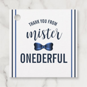 Mister Onederful Bow Tie 1st Birthday Favor Tags