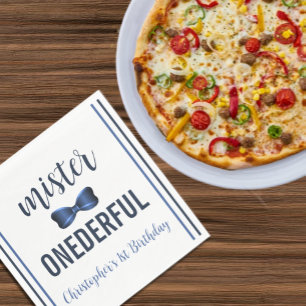 Mister Onederful Bow Tie 1st Birthday Napkins